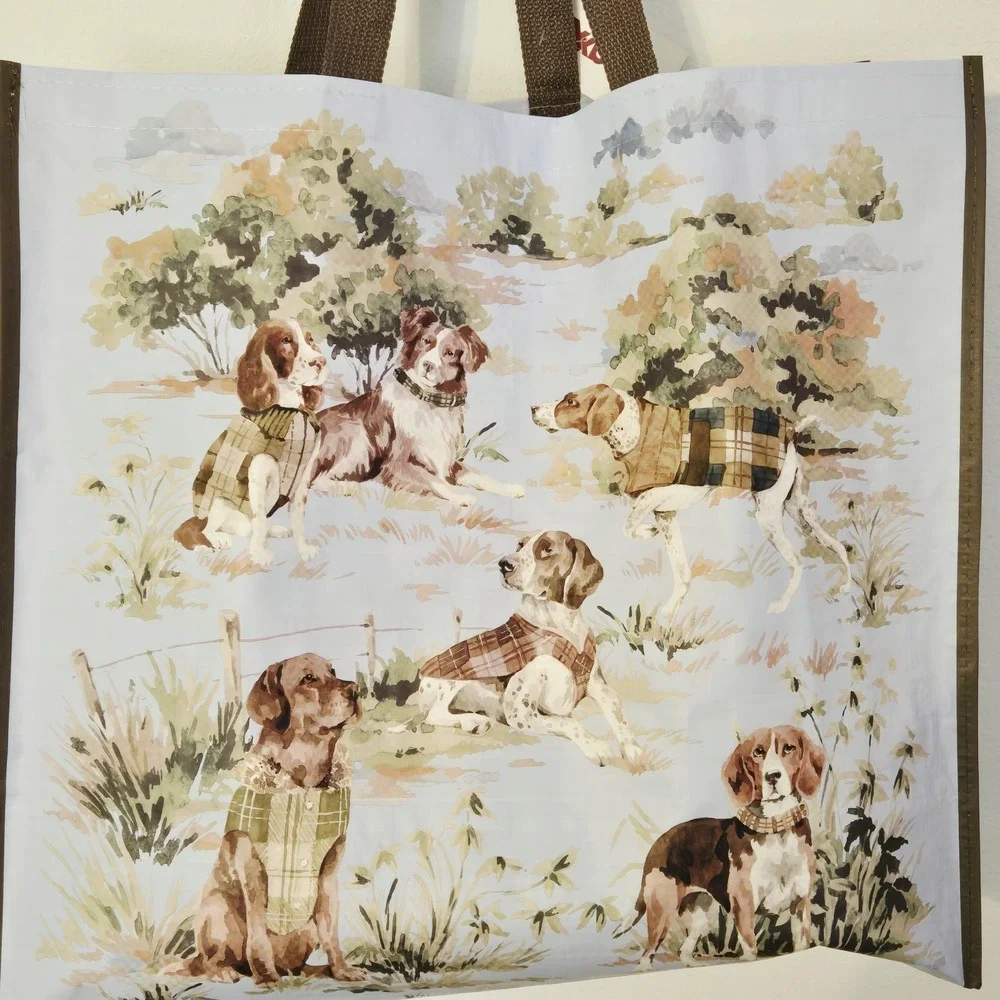 Hunting Hunt Dogs Dog Beagle Lab Pointer Vest Trees Fence Tote Gift Bag TJMaxx